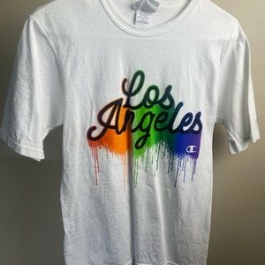 Small Champion Rainbow Los Angeles LA Tshirt